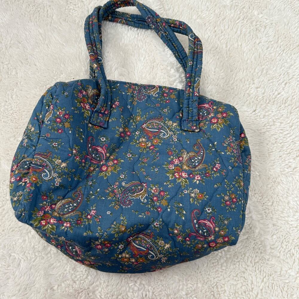 Small Blue Multicolor Paisley Mini Duffel Bag Soft Girl Cottage Core Aesthetic